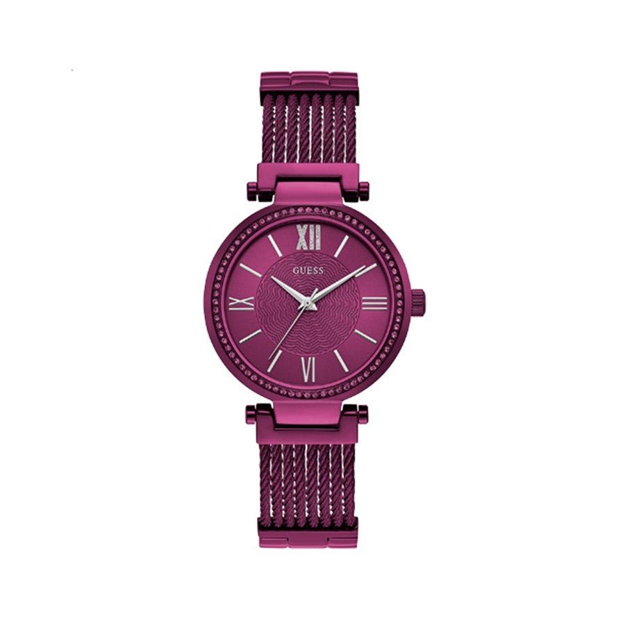  Shop Authentic Guess Soho Pink Dial Pink Mesh Bracelet Watch For Women - W0638L6 - Luxxuri