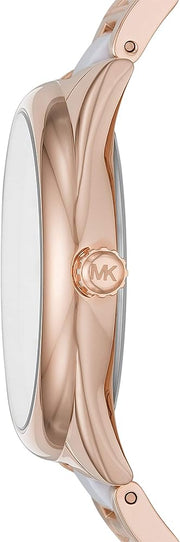  Shop Authentic Michael Kors Janelle Three Hand Rose Gold Dial Two Tone Steel Strap Watch For Women - MK7134 - Luxxuri