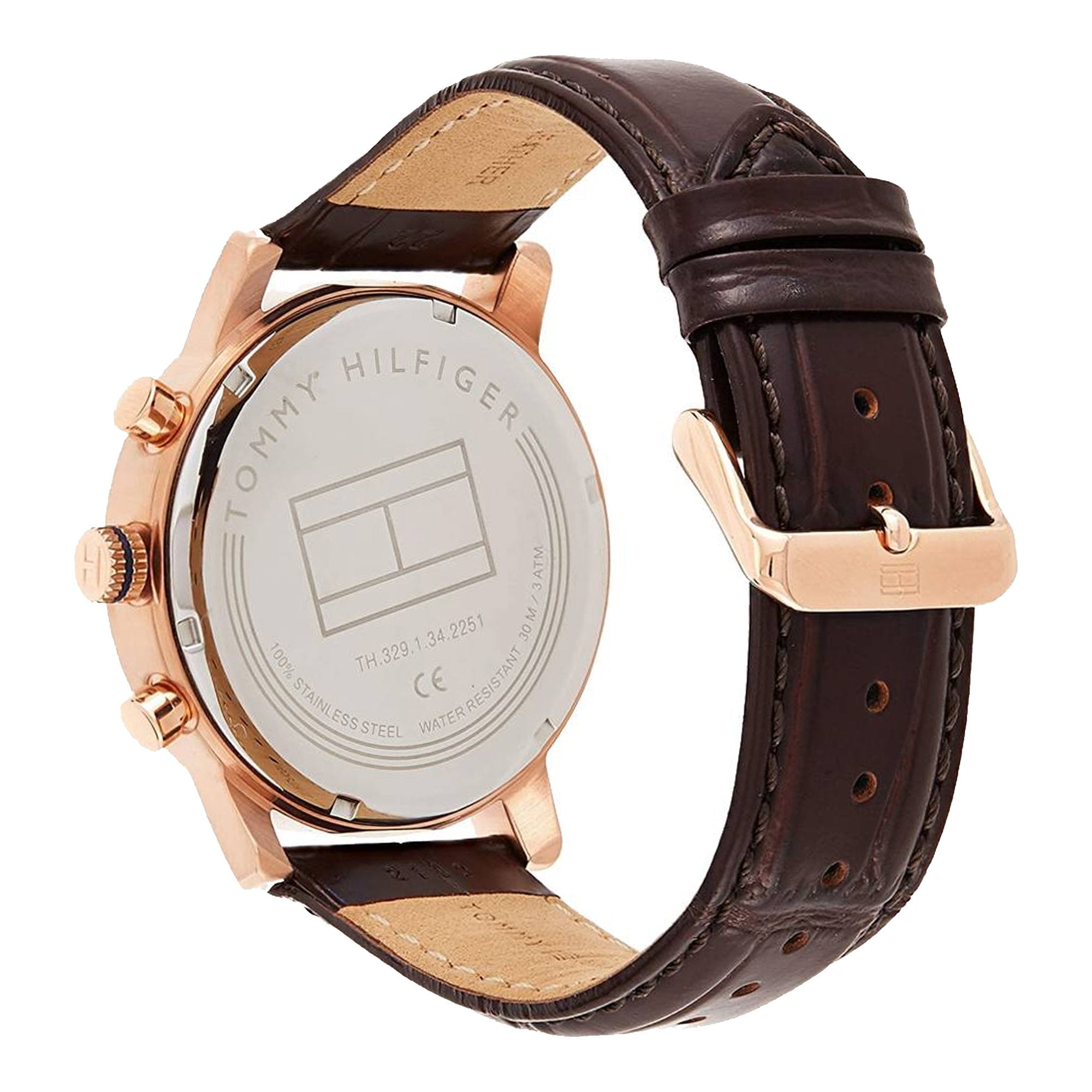  Shop Authentic Tommy Hilfiger Kane Chronograph Blue Dial Brown Leather Strap Watch for Men - 1791399 - Luxxuri
