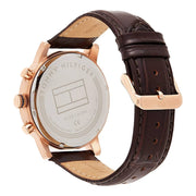  Shop Authentic Tommy Hilfiger Kane Chronograph Blue Dial Brown Leather Strap Watch for Men - 1791399 - Luxxuri