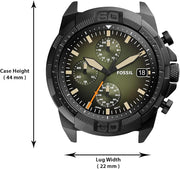  Shop Authentic Fossil Bronson Chronograph Black Dial Brown Leather Strap Watch for Men - FS5856 - Luxxuri