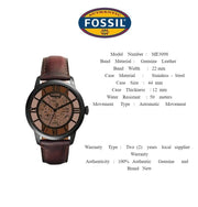  Shop Authentic Fossil Townsman Automatic Skeleton Brown Dial Brown Leather Strap Watch for Men - ME3098 - Luxxuri