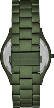  Shop Authentic Michael Kors Slim Runway Quartz Black Dial Green Steel Strap Watch For Men - MK8715 - Luxxuri