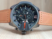  Shop Authentic Diesel Mega Chief Quartz Chronograph Brown Leather Strap Watch For Men - DZ4343 - Luxxuri