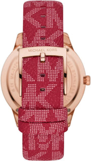  Shop Authentic Michael Kors Runway Three-Hand Quartz Red Dial Red Leather Strap Watch For Women - MK7179 - Luxxuri
