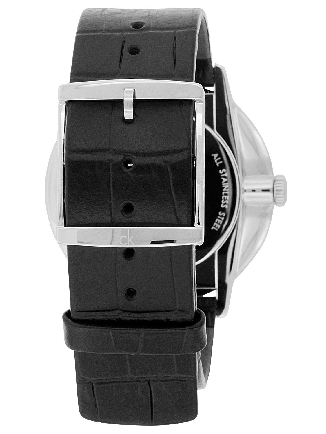  Shop Authentic Calvin Klein Accent Black Dial Black Leather Strap Watch for Men - K2Y211C3 - Luxxuri