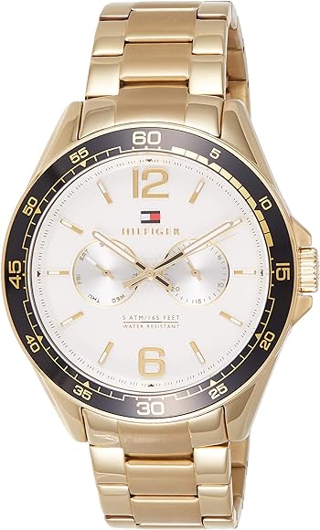  Shop Authentic Tommy Hilfiger Sport White Dial Gold Steel Strap Watch for Men - 1791365 - Luxxuri