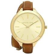  Shop Authentic Michael Kors Runway Gold Dial Brown Leather Strap Watch For Women - MK2256 - Luxxuri
