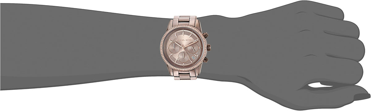  Shop Authentic Michael Kors Ritz Chronograph Brown Dial Brown Steel Strap Watch For Women - MK6529 - Luxxuri