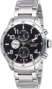  Shop Authentic Tommy Hilfiger Cool Sport Multifunction Black Dial Silver Steel Strap Watch for Men - 1791141 - Luxxuri