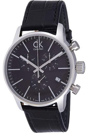  Shop Authentic Calvin Klein Masculine Chronograph Black Dial Black Leather Strap Watch for Men - K2H27102 - Luxxuri