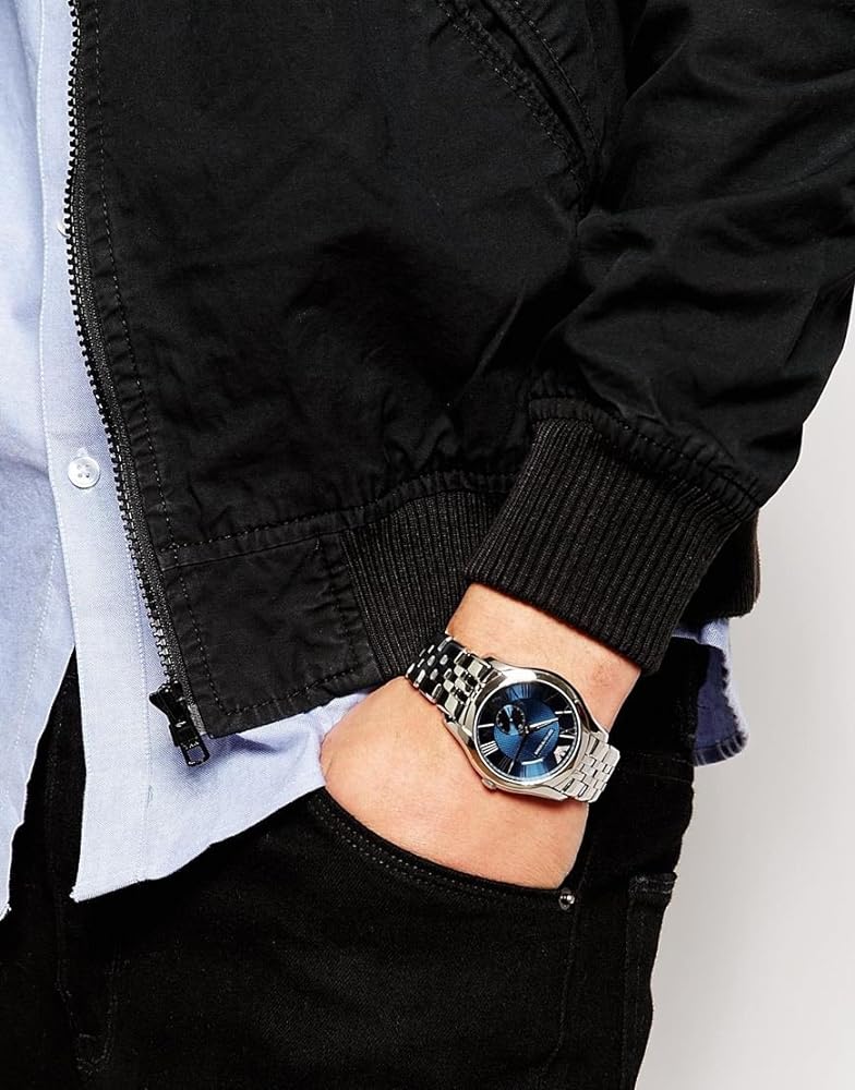  Shop Authentic Emporio Armani Valente Chronograph Blue Dial Silver Steel Strap Watch For Men - AR1789 - Luxxuri