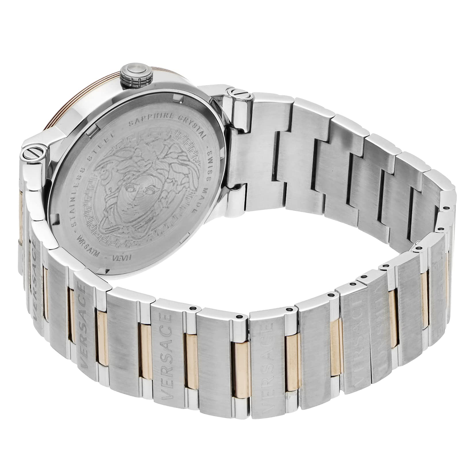  Shop Authentic Versace Greca Quartz White Dial Two Tone Steel Strap Watch For Women - VEVH01020 - Luxxuri