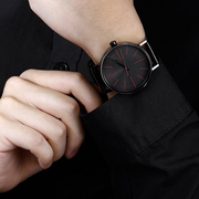  Shop Authentic Calvin Klein Boost Black Dial Black Leather Strap Watch for Men - K7Y214CY - Luxxuri
