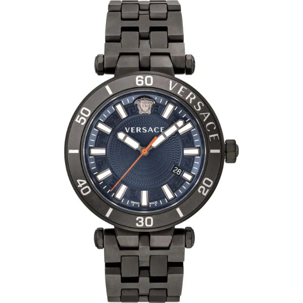 Shop Authentic Versace Greca Sport Quartz Black Dial Black Steel Strap Watch For Men - VEZ300621 - Luxxuri
