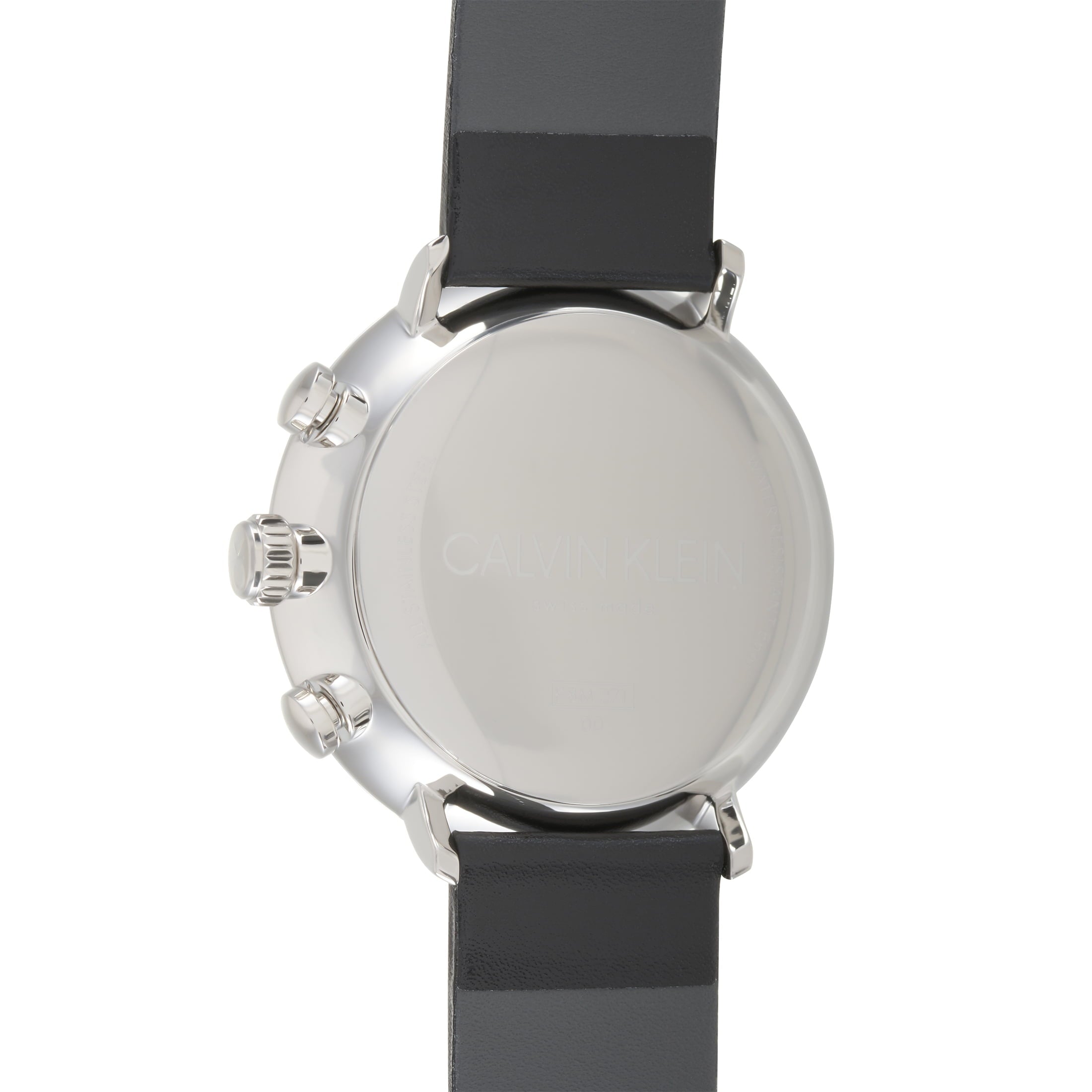  Shop Authentic Calvin Klein High Noon Chronograph White Dial Black Leather Strap Watch for Men - K8M271C6 - Luxxuri