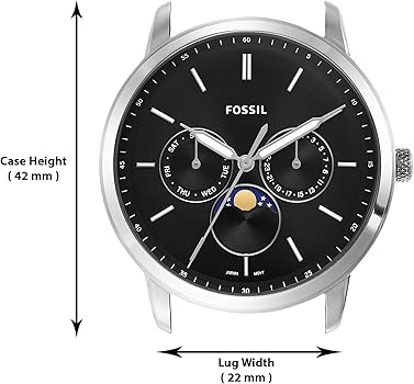  Shop Authentic Fossil Neutra Minimalist Moonphase Black Dial Black Leather Strap Watch for Men - FS5904 - Luxxuri