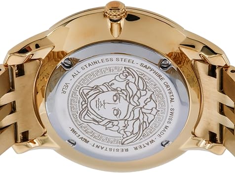  Shop Authentic Versace Audrey Quartz Grey Dial Gold Steel Strap Watch for Women - VELR00719 - Luxxuri