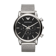  Shop Authentic Emporio Armani Chronograph Black Dial Silver Mesh Bracelet Watch For Men - AR11104 - Luxxuri