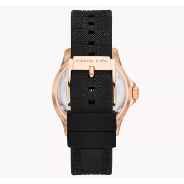  Shop Authentic Michael Kors Everest Analog Rose Gold Dial Black Silicone Strap Watch For Women - MK7358 - Luxxuri
