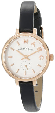  Shop Authentic Marc Jacobs Sally White Dial Black Leather Strap Watch for Women - MBM1352 - Luxxuri