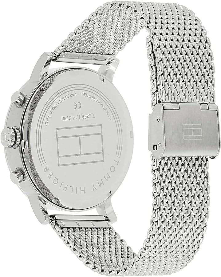  Shop Authentic Tommy Hilfiger Chronograph Black Dial Silver Mesh Bracelet Watch for Men - 1791292 - Luxxuri