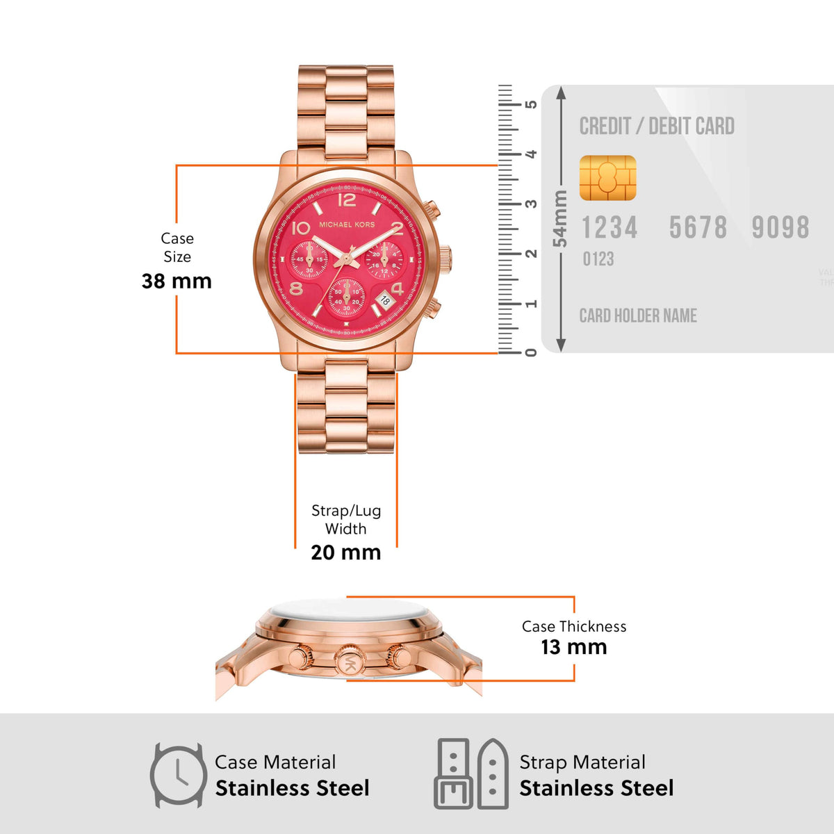  Shop Authentic Michael Kors Runway Chronograph Pink Dial Rose Gold Steel Strap Watch For Women - MK7352 - Luxxuri