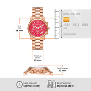  Shop Authentic Michael Kors Runway Chronograph Pink Dial Rose Gold Steel Strap Watch For Women - MK7352 - Luxxuri