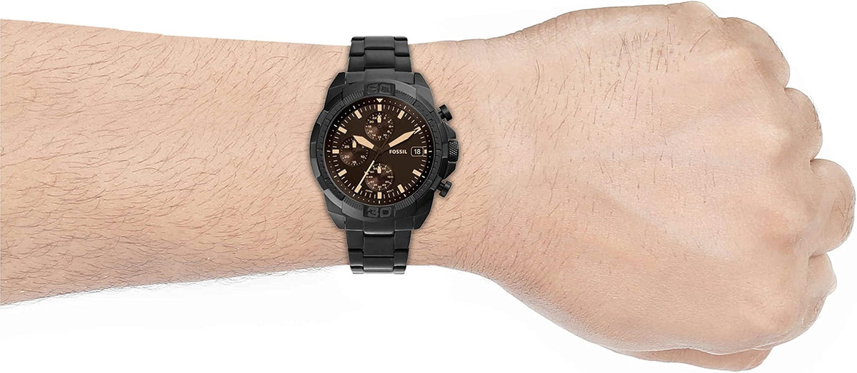  Shop Authentic Fossil Bronson Chronograph Black Dial Black Steel Strap Watch for Men - FS5851 - Luxxuri