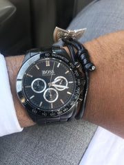  Shop Authentic Hugo Boss Ikon Chronograph Black Dial Black Steel Strap Watch for Men - 1512961 - Luxxuri