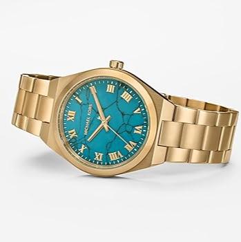  Shop Authentic Michael Kors Lennox Analog Blue Dial Gold Steel Strap Watch for Women - MK7460 - Luxxuri