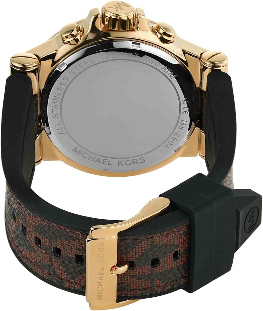  Shop Authentic Michael Kors Dylan Chronograph Black Dial Brown Rubber Strap Watch For Men - MK8904 - Luxxuri