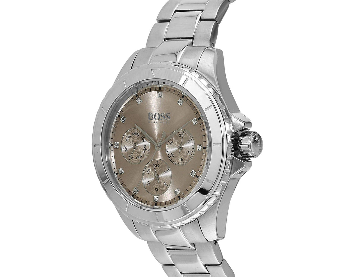  Shop Authentic Hugo Boss Premiere Rose Gold Dial Silver Steel Strap Watch for Women - 1502444 - Luxxuri