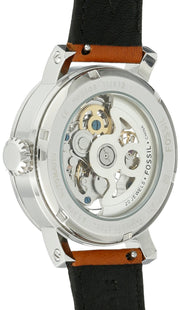  Shop Authentic Fossil Boyfriend Automatic Skeleton Silver Dial Brown Leather Strap Watch for Women - ME3109 - Luxxuri