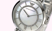  Shop Authentic Emporio Armani Gianni T-Bar Mother of Pearl Dial Silver Stainless Steel Watch For Women - AR1908 - Luxxuri