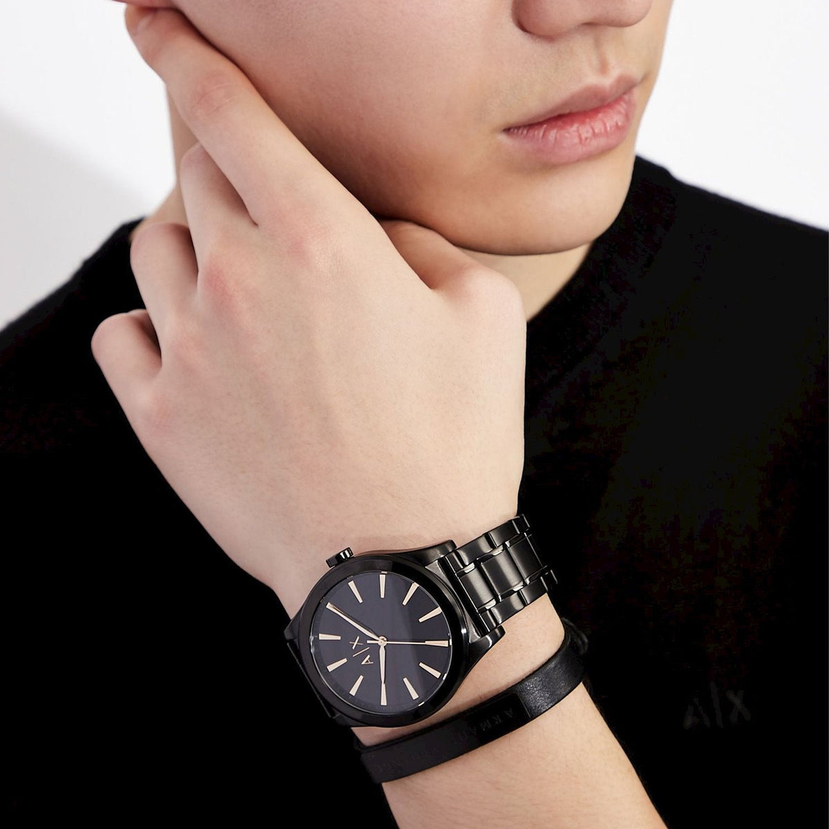  Shop Authentic Armani Exchange Nico Analog Black Dial Black Steel Strap Watch For Men - AX7102 - Luxxuri