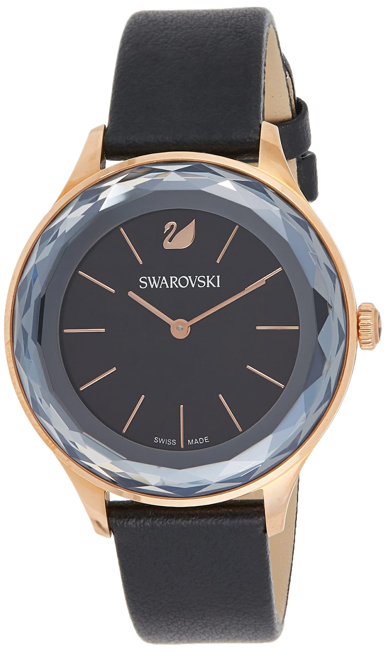  Shop Authentic Swarovski Octea Nova Grey Dial Grey Leather Strap Watch for Women - 5295358 - Luxxuri