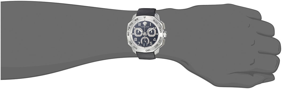  Shop Authentic Versace Dylos Analog Black Dial Black Leather Strap Watch for Men - VQC010015 - Luxxuri
