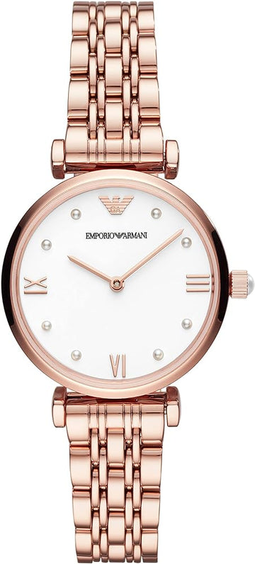  Shop Authentic Emporio Armani Gianni T-Bar Quartz White Dial Rose Gold Steel Strap Watch For Women - AR11267 - Luxxuri