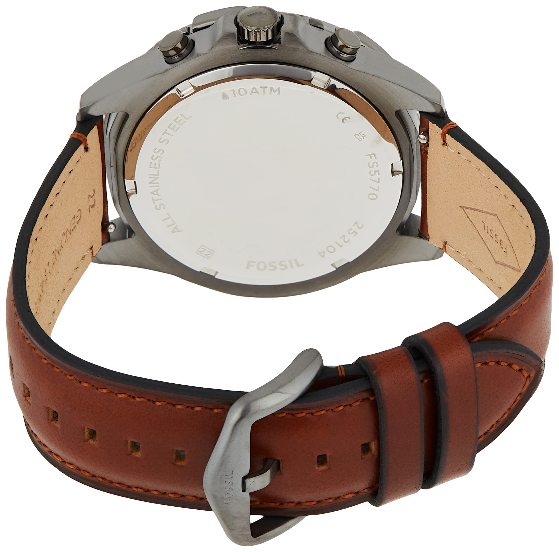  Shop Authentic Fossil Garrett Chronograph Grey Dial Brown Leather Strap Watch for Men - FS5770 - Luxxuri