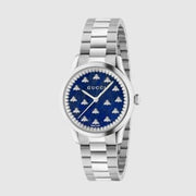  Shop Authentic Gucci G Timeless Quartz Blue Dial Silver Steel Strap Watch for Women - YA1265043 - Luxxuri