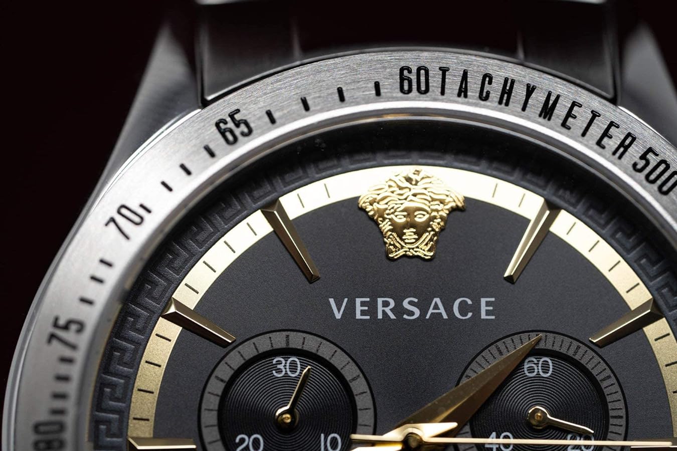  Shop Authentic Versace Classic Chronograph Quartz Black Dial Silver Steel Strap Watch For Men - VEV700419 - Luxxuri