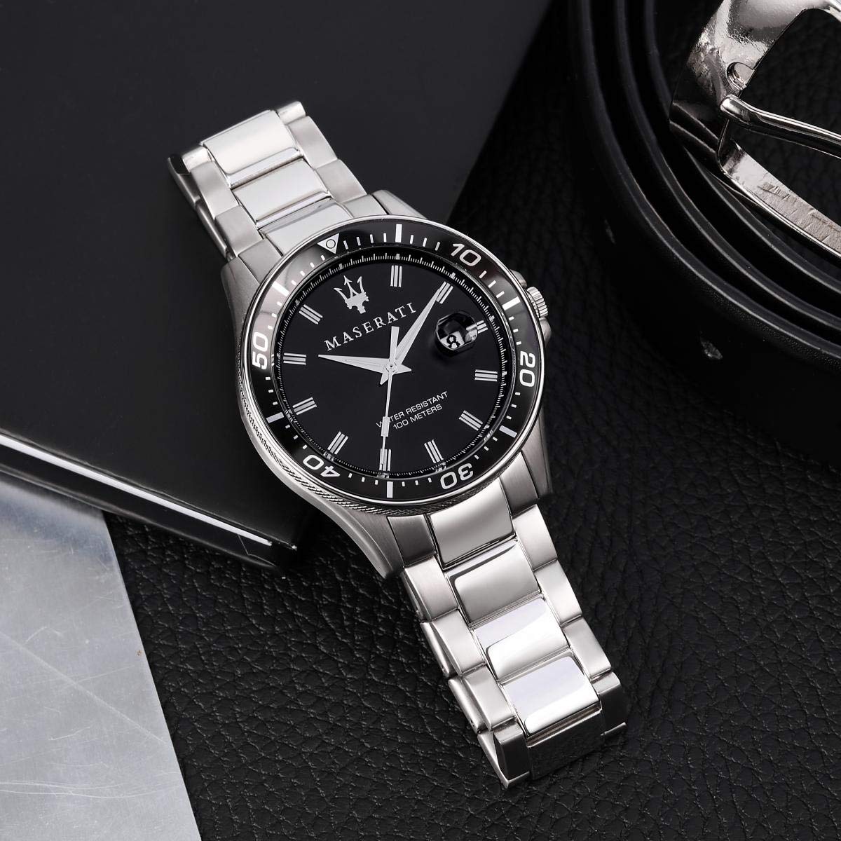  Shop Authentic Maserati SFIDA Quartz Black Dial Stainless Steel Watch For Men - R8853140002 - Luxxuri