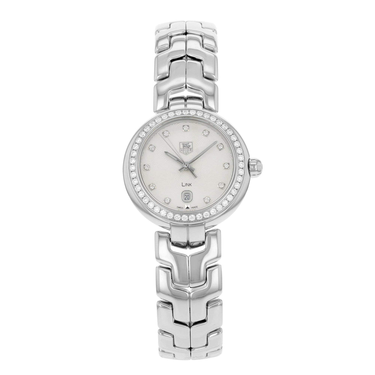  Shop Authentic Tag Heuer Link Diamonds Silver Dial Silver Steel Strap Watch for Women - WAT1414.BA0954 - Luxxuri