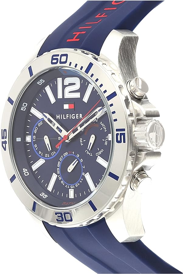  Shop Authentic Tommy Hilfiger Nolan Chronograph Blue Dial Blue Rubber Strap Watch for Men - 1791142 - Luxxuri