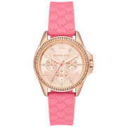 Shop Authentic Michael Kors Mini Pilot Quartz Rose Gold Dial Pink Silicone Strap Watch For Women - MK7375 - Luxxuri