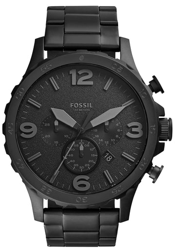  Shop Authentic Fossil Nate Chronograph Black Dial Black Steel Strap Watch for Men - JR1401 - Luxxuri