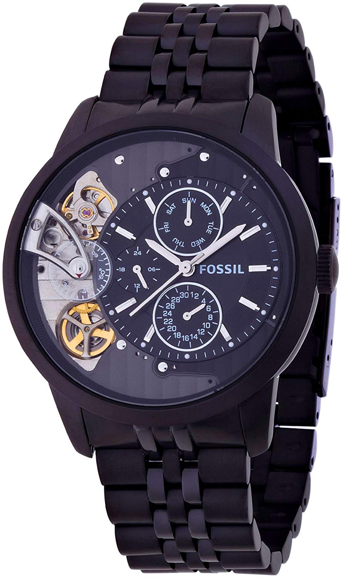  Shop Authentic Fossil Townsman Mechanical Black Dial Black Steel Strap Watch for Men -  ME1136 - Luxxuri