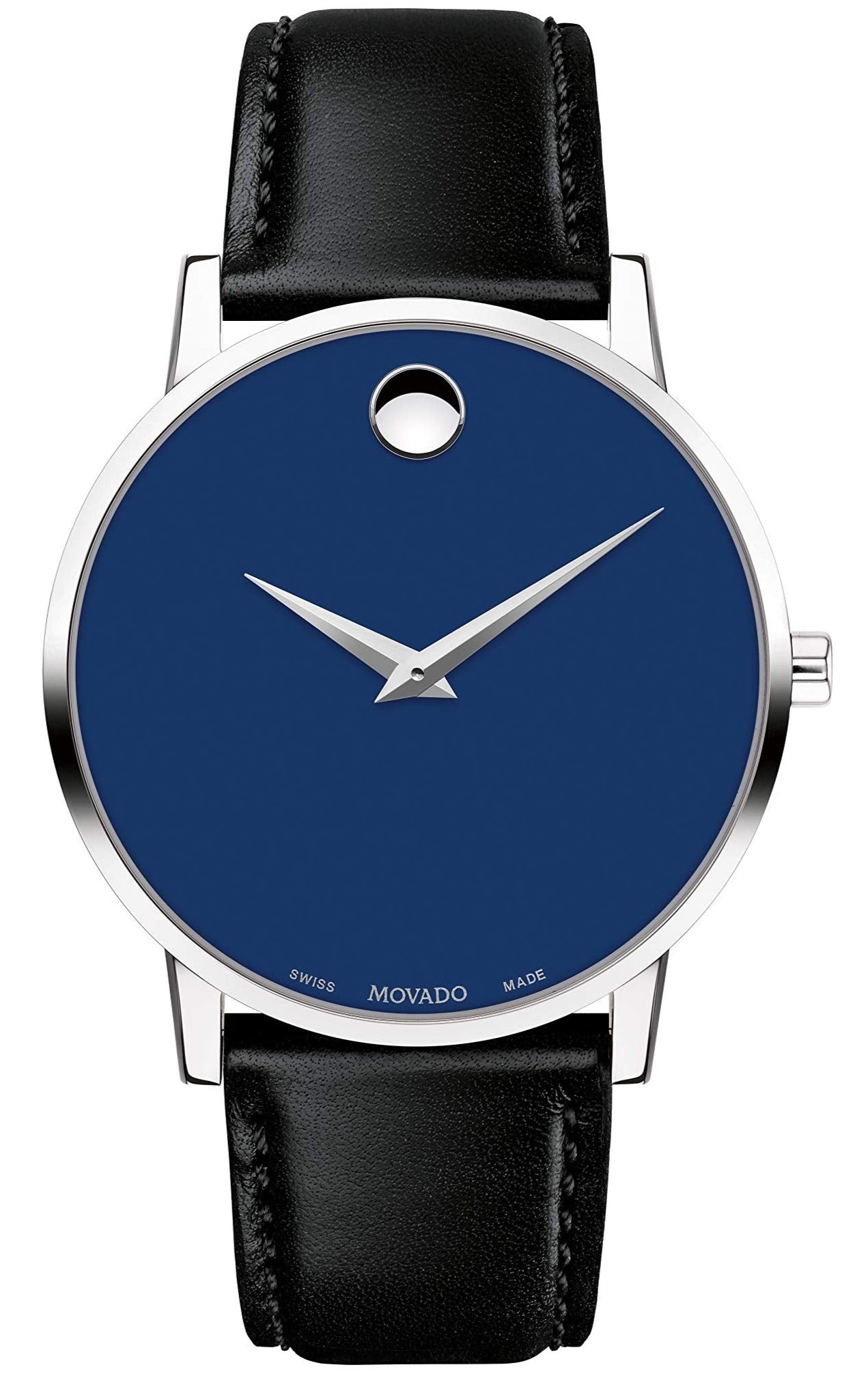  Shop Authentic Movado Museum Blue Dial Black Leather Strap Watch For  Men - 2100009 - Luxxuri