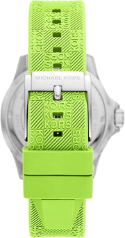  Shop Authentic Michael Kors Everest Three Hand Crystals Silver Dial Green Silicone Strap Watch For Women - MK7360 - Luxxuri